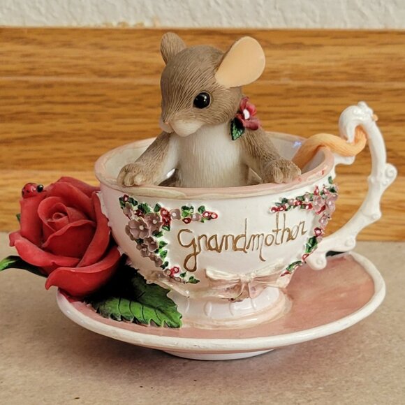 Vintage Fitz and Floyd Charming Tails "World's Finest Grandma" Figurine - Picture 6 of 13